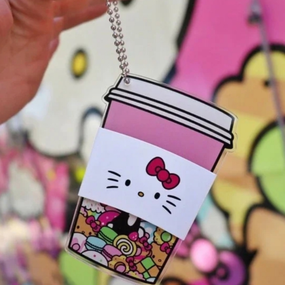 Hello Kitty Cafe Las Vegas Exclusive Acrylic Coffee Cup Keychain